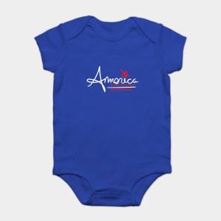America Simple Hand Drawn Baby Bodysuit